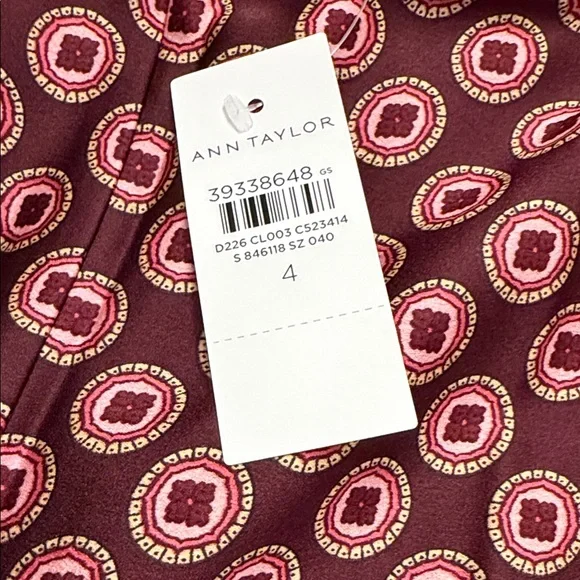 Ann Taylor Maroon and Pink Geometric Pants - Picture 3 of 3